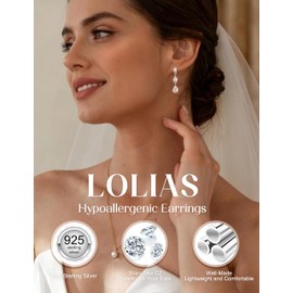 LOLIAS 925 Sterling Silver Dangle Earrings for Women Hypoallergenic CZ Stud