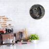 LetusZhogo Barn Rustic Round Wall Clock Barn with Rusty Horseshoe