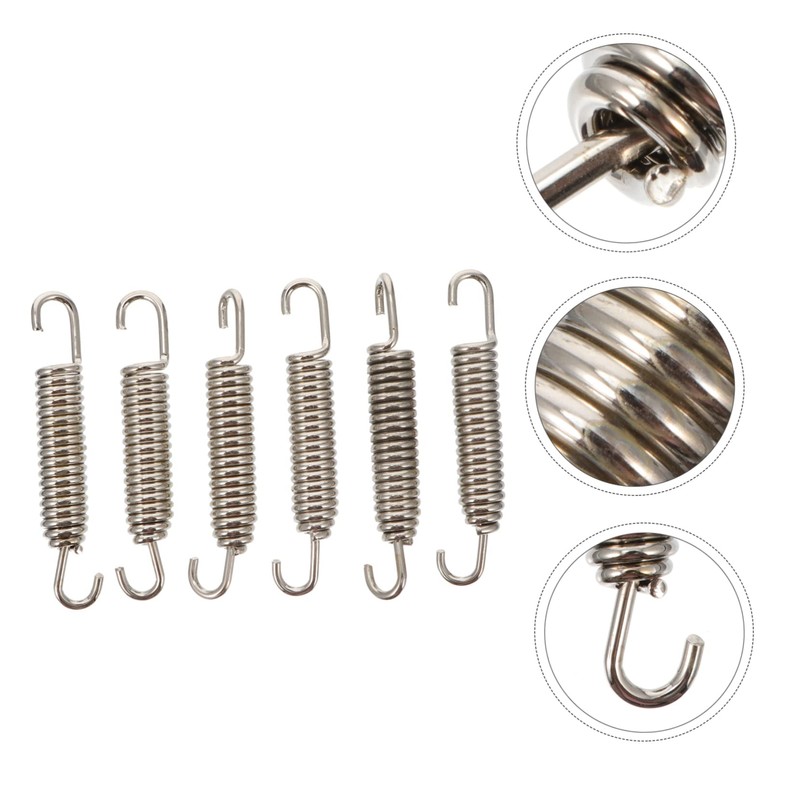 NOLITOY 6pcs Exhaust System Springs Fully Rotatable Rustproof Tension Springs