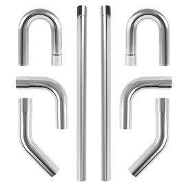 2.5 Inch Stainless Steel Exhaust Pipe Kit,DIY Custom Exhaust Tubing Mandrel Bend Pipe Straight & U-Bend Kit,Universal Fitment-8PCS