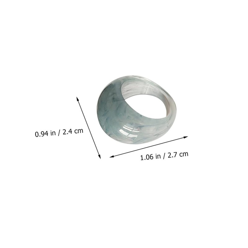 FOMIYES 9Pcs Resin Finger Ring Fashion Decor Unique Clear Rings