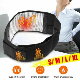 Magnetic Self Heating Support Belt Lumbar Brace Strap For Lower Back Pain (Large (34" - 36"))