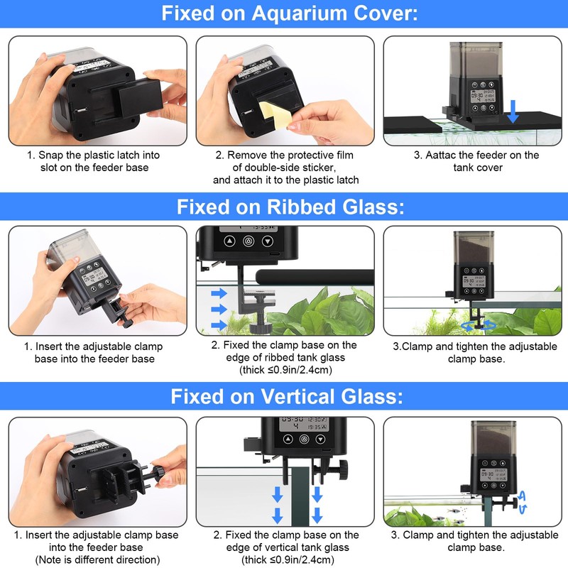 fishkeeper USB Automatic Fish Feeder for Aquarium, 320ML for 3~6