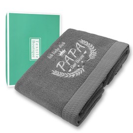 Hapculon Weltbeste Papa Hand Towel Embroidered Towels, Gifts for Dad from Daughter Son, Best Dad Gifts, Birthday Gift for Father's Day, Christmas, Bath Towel, Valentine's Day, Anniversaries, 50 x 100