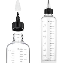 2 Pack Applicator Bottle for Hair 8.5oz Soft Squeeze Empty Oil Dispenser Hair Color Applicator Root Hair Dye PET Plastic Refillable Bottles for Salon Sylist with Graduated Scale and Twist Top
