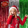LOLStar Foil Fringe Curtains - 3 Pack Red, Silver, Green