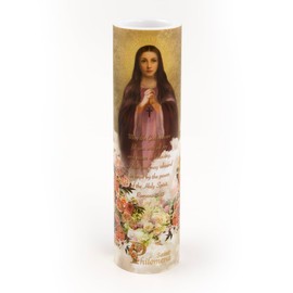 THE SAINTS COLLECTION St Philomena, LED Flameless Devotional Prayer Candle