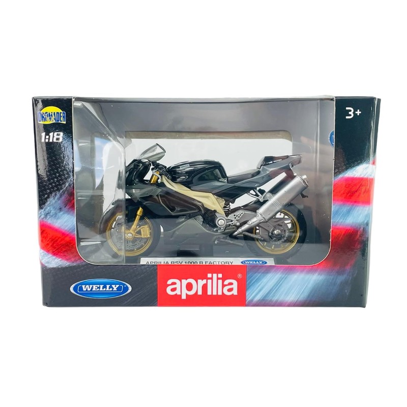 Welly Aprilia RSV 1000 R Factory Black with Socket 1:18