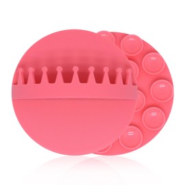 BUXIMN 2pcs Shower Hair Catcher Wall, Suction Hair Collector for Shower, Reusable Silicone Grabber Catcher Trap for Drain Bath (Pink)