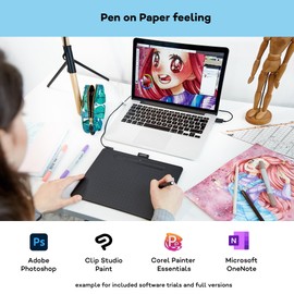 Wacom Intuos Medium Drawing Tablet - Tablet for Drawing & Photo Editing with Pressure Sensitive Pen Black - Ideal for Home Office & E-Learning