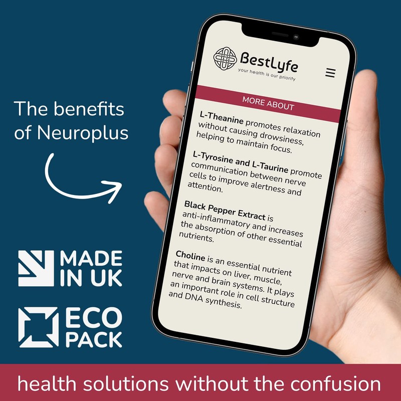 BestLyfe Neuroplus+ | 60 Vegan Caps | 13 Nootropic Ingredients