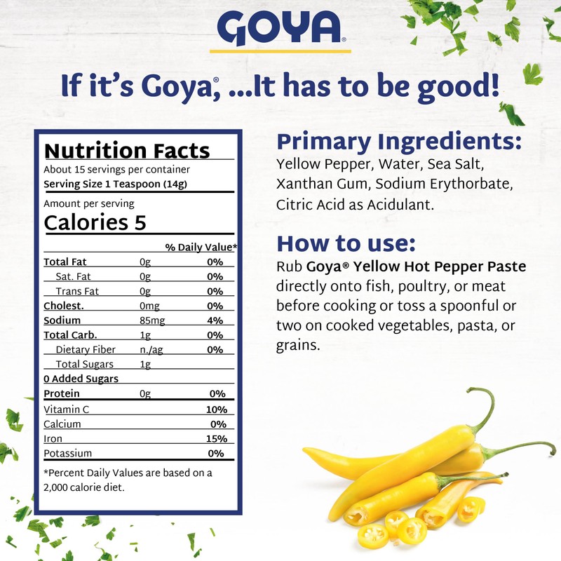 Ají Amarillo Paste by Goya, Yellow Hot Pepper for Latin