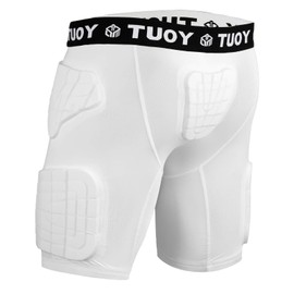 TUOY Adult 5-Pad Football Girdle Hip Thigh Protector Padded Shorts (SDT9)