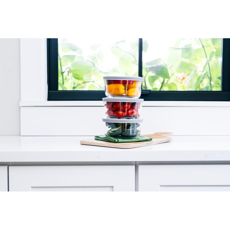 DURA LIVING 12-Piece Glass Food Storage Containers Set (6 Containers