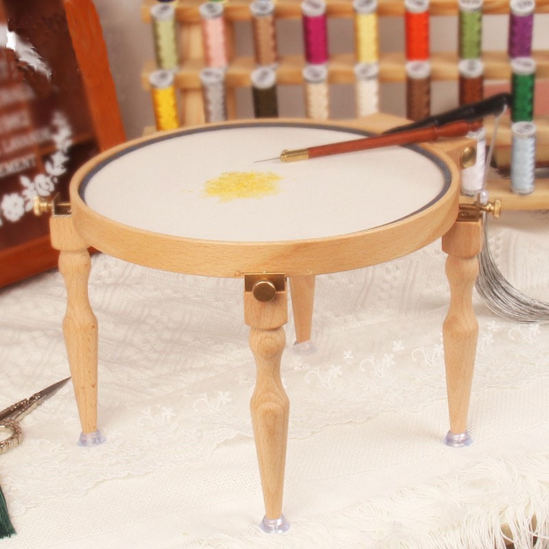 Wooden Embroidery Hoop Stand Legs with Clamps, 3-Piece Set