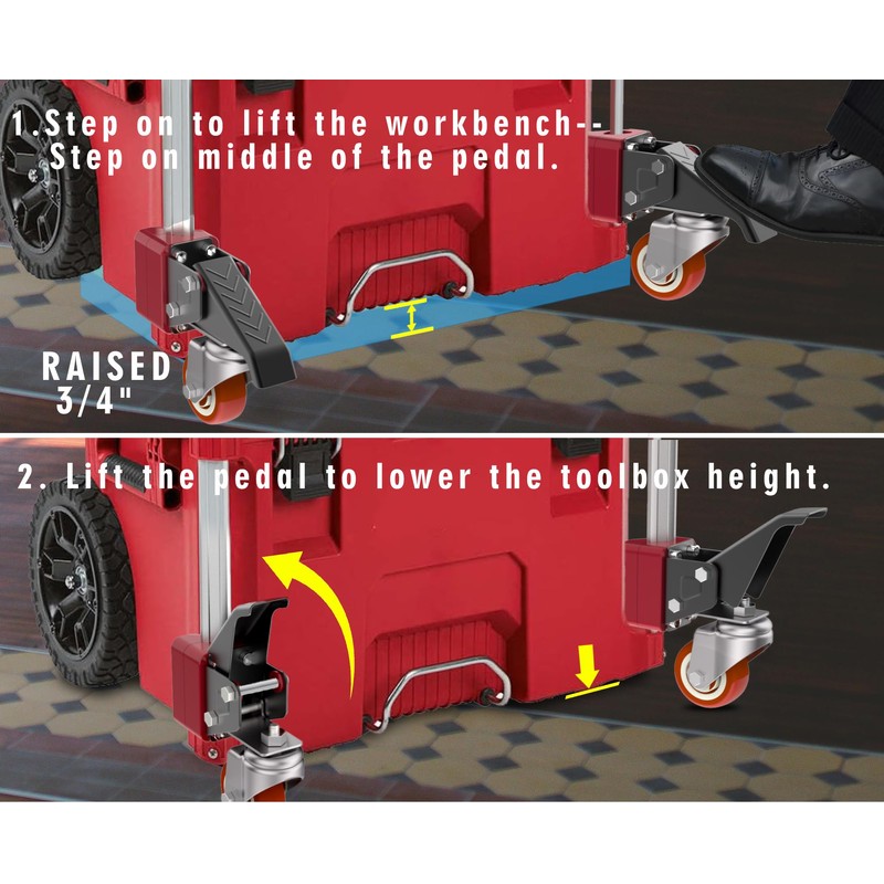 VIWOOP Front Wheels Upgrade Kit for Milwaukee Packout System -