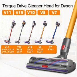 RUKHOOL High Torque Brush Head for Dyson V11 V8 V10 V15 V7 Anti Tangle Motorhead Vacuum Cleaner Replacement Adjustable Suction Vacuum Attachment SV10 SV11 SV12 SV14 SV15 SV22 Parts Accessories