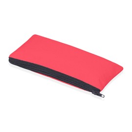 IMFAA Plain Canvas Makeup DIY Craft Accessory Travel Zipped Washable Multicolor Gift Zipped Pouch (Red, Pack-2)