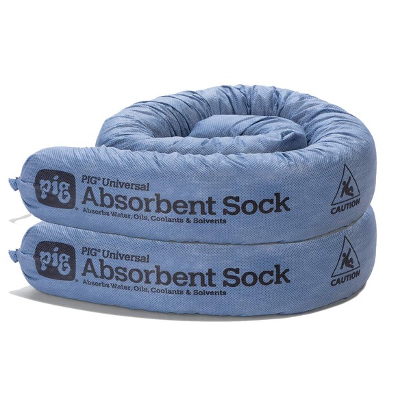 New Pig Mildew-Resistant Absorbent Sock - Water Absorbing Snake - 3" x 48" - 1-Gal Absorbency - Pack of 2 - PM50070
