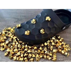 10pc Gold Nugget GLAM Shoe Charms for Crocs & Shoe Laces