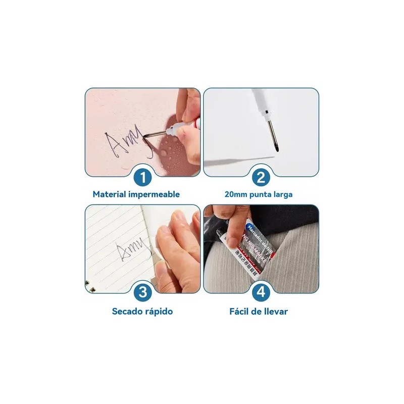 40pcs Marcador Punta Larga Ideal Para Orificios Profundos