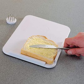 Homecraft - 51011 Plastic Spread Board with Spikes, Food Tray with L Shaped Corner and Optional Stainless Steel Spikes Hold Food in Place While Cutting and Spreading, Kitchen Aid