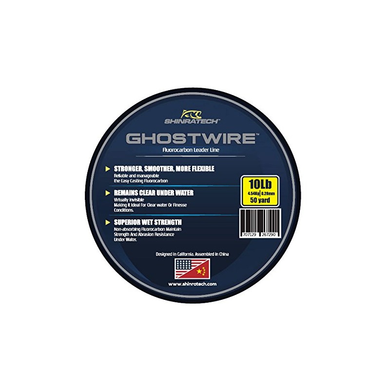 GHOSTWIRE ShinraTech 100% Fluorocarbon Leader Line (10lb 50yd Spool) -