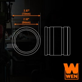 WEN DCA012 2.5-Inch Flexible Dust Cuff Hose Connector for Dust Collection Systems