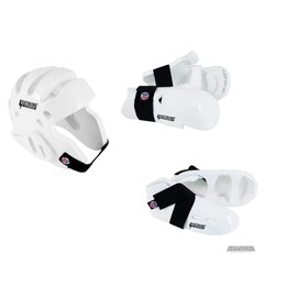 Lightning White Karate Sparring Gear Package Deal - Size Child Medium