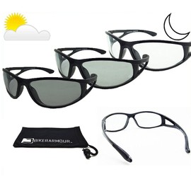 Bikershades Motorcycle Transitional Light Adjusting Sunglass Safety Photochromic Lens Side Shield