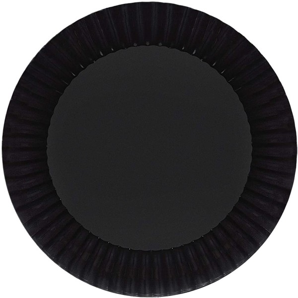 Party Essentials Deluxe Quality Hard Plastic 40 Count Round Party/Luncheon Plates, 9-Inch, Black