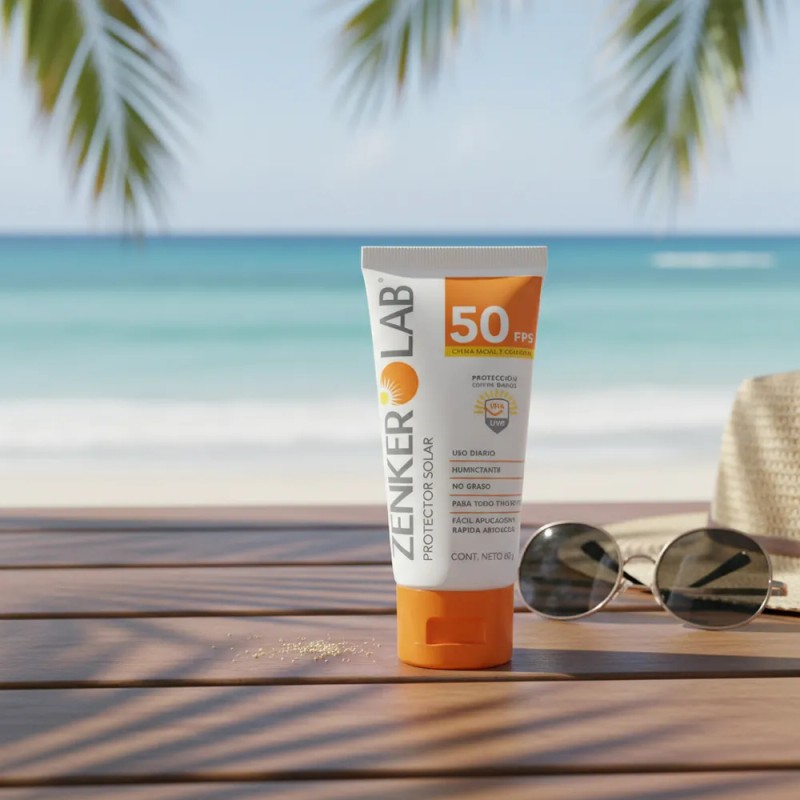 Bloqueador Protector Solar Zenker Lab Fps 50+ Crema 60 Ml