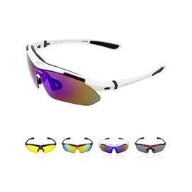 LOLOON Cycling Glasses for Men Women Youth, UV Protection Sports Sunglasses for Running Climbing Bike Baseball Softball Golf, Grey
