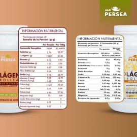Colágeno Hidrolizado A&G Persea Pack de 2, con Naranja y Sin Sabor, de 1.2 kg C/u, Reforzado con Aguacate