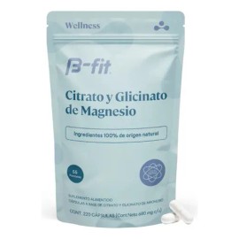 B-FIT Citrato y Glicinato de Magnesio - 220 Cápsulas - 496 mg de Magnesio Elemental por Dosis - Magnesio Complex de Alta Absorción - Apoya el Sueño y 