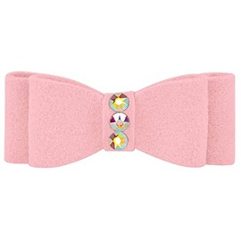 SUSAN LANCI DESIGNS Premium Ultrasuede Hair Bow for Dogs and Pets, Puppy Pink, Small