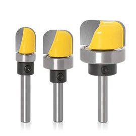 Saipor 3pcs 1/4 Inch Shank Bowl and Tray Template Router Bit Set with Ball Bearing Dish Carving Router Bits Woodworking Milling Cutter Tool for Slotting, Arc Digging and Trimming