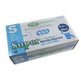 Fuji Super Nitrile Gloves, Blue, Powder-Free, Choose Your Size, S, M, L, 100 Sheets (S)