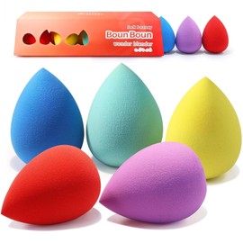 BEAKEY Makeup Sponge Set 5 Pack Micro Porous Low Absorption Soft Latex Free Foundation Beauty Sponges & Blenders for Powder Cream