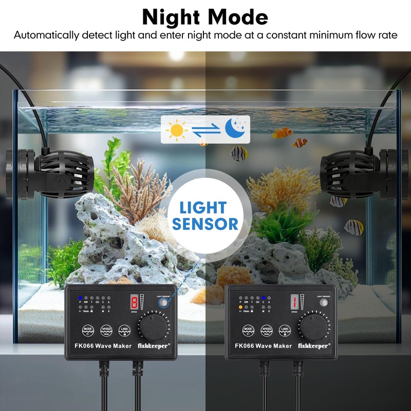 fishkeeper Aquarium Wave Maker, 1600GPH Adjustable Submersible Aquarium Powerhead with