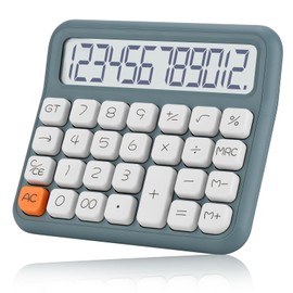 Standard Function Desktop Calculator,Powered by Batteries(Included),12 Digit Large LCD Display,Big Buttons Easy to Press,Automatic Sleep,for Office,School, Home. (Green)