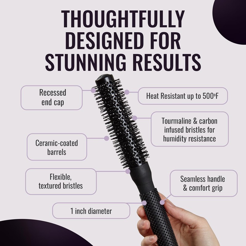 Ergo Ceramic Ionic Round Brush for Blow Out - Salon
