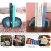AMOYSTONE Teal Agate Bookends, Large Decorative Crystal Stone Ends 4-6