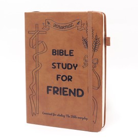 Yelakey Bible Study Journal – Leather Notebook for Christian Faith Journaling, Church Bible Study Supplies, Gifts, 5.5" × 8.2" (BIBLE STUDY FOR FRIEND)