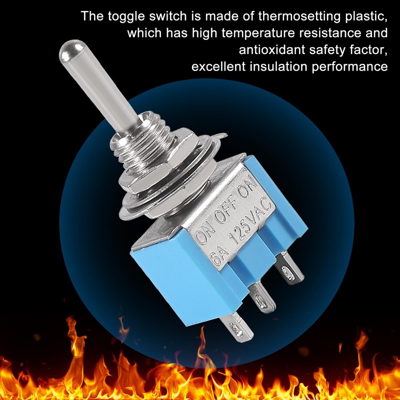 12Pcs 3 Pin Toggle Switch ON/Off/ON Mini Toggle Switch 3
