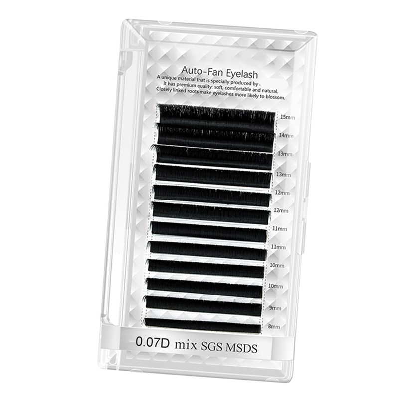 Auto Fan False Eyelashes Women Professional Salon Black Volume False