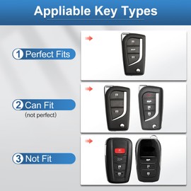 YO&YOYE Compatible with Toyota Key Fob Cover with Keychain Leather Key Case Protector for Fortuner Tundra Camry RAV4 Highlander Corolla Smart Key (Model3, Green)