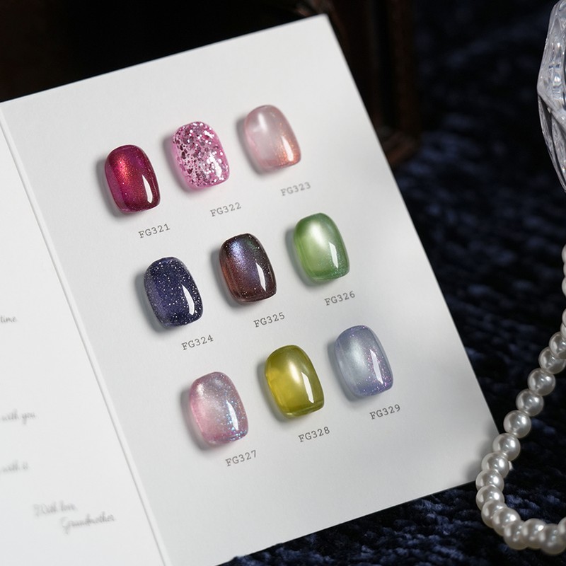 From the Nail Memory Box Magnetic Glitter Gel 9 Piece