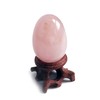 Polar Jade Rose Quartz Gemstone Egg Sphere with Wooden Stand