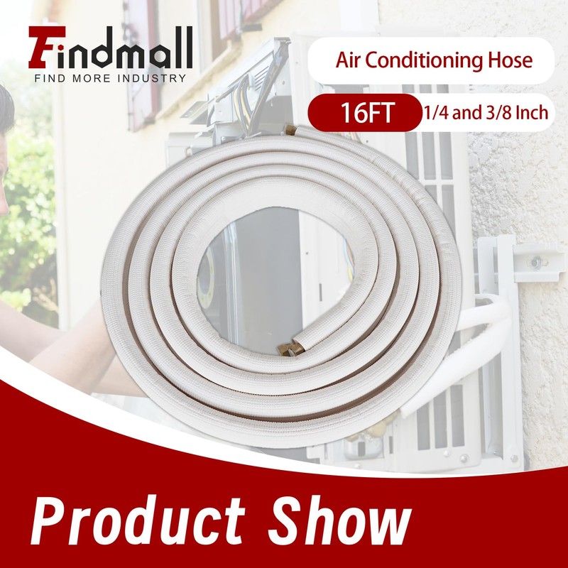 findmall 16FT Air Conditioning Tubing Hose Extension 1/4" and 3/8"